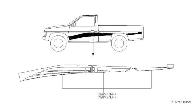 1995 Nissan Hardbody Pickup (D21U) Accent Stripe Diagram 2