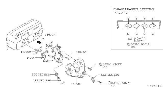 1996 Nissan Hardbody Pickup (D21U) Manifold Diagram 1