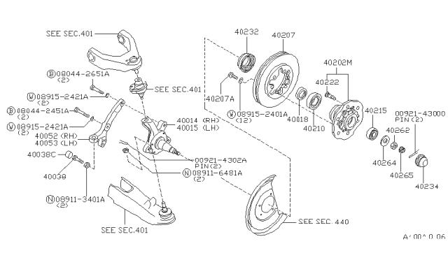 1995 Nissan Hardbody Pickup (D21U) Bolt-Hex Diagram for 08044-2451A