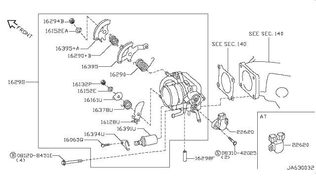 1997 Nissan Maxima Throttle Position Switch Diagram for 22620-3M200