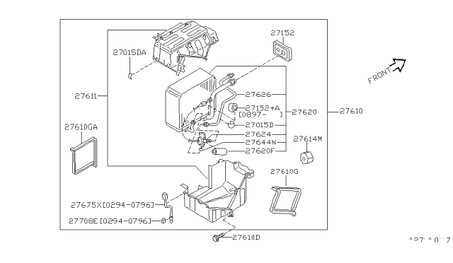 1997 Nissan Maxima Amplifier THERMOSTAT Diagram for 27675-41B00