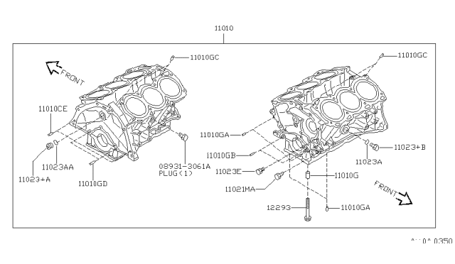 1999 Nissan Maxima Cylinder Block & Oil Pan Diagram 2