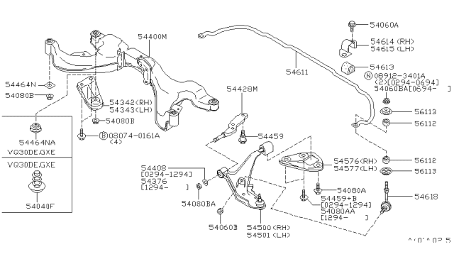 1995 Nissan Maxima Link Complete-Transverse,Lh Diagram for 54501-40U00