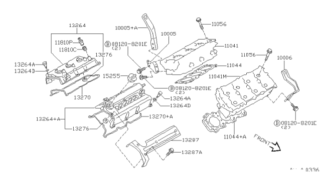 1996 Nissan Maxima Gasket-Cylinder Head Diagram for 11044-38U05