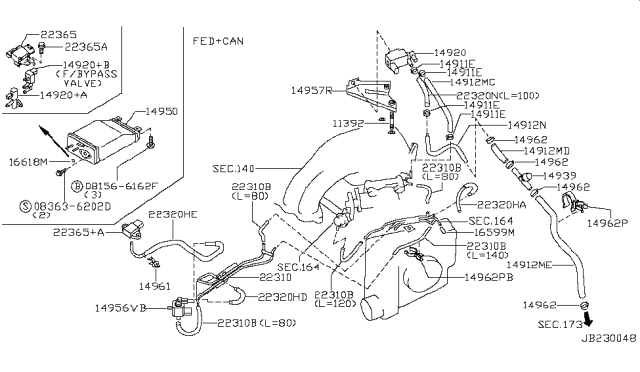1998 Nissan Maxima Engine Control Vacuum Piping Diagram 3
