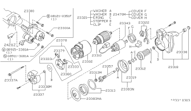 1998 Nissan Maxima Pinion Assy Diagram for 23312-31U01