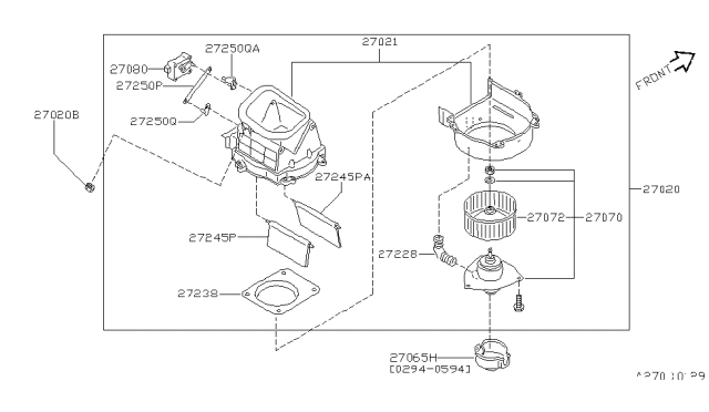 1996 Nissan Maxima Heater & Blower Unit Diagram 1