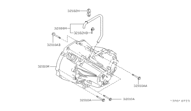 1995 Nissan Maxima Manual Transmission Assembly Diagram for 320B0-38U67