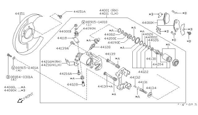 1998 Nissan Maxima Hardware Kit Diagram for 44080-2Y525