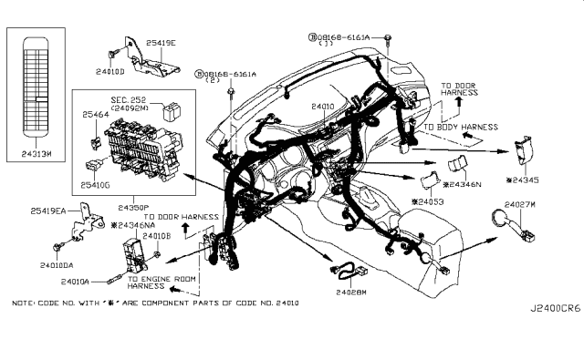 2019 Nissan Rogue Sport Bracket-Connector Diagram for 24346-4BA0A
