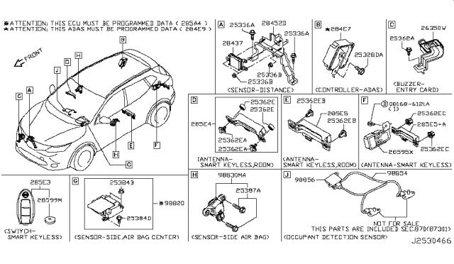 2018 Nissan Rogue Sport Sensor-Side AIRBAG Center Diagram for K8820-6MJ0A