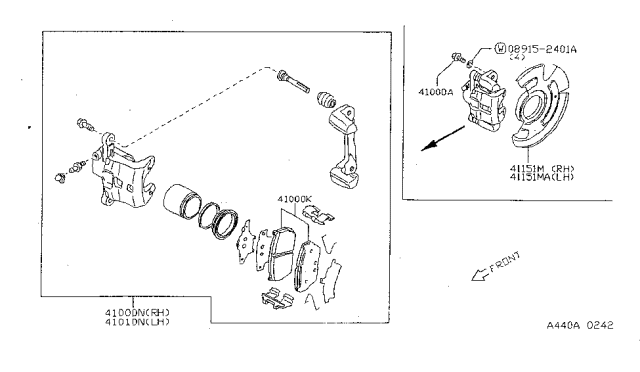 1997 Nissan Sentra Brake-Assembly Diagram for 41000-F4303