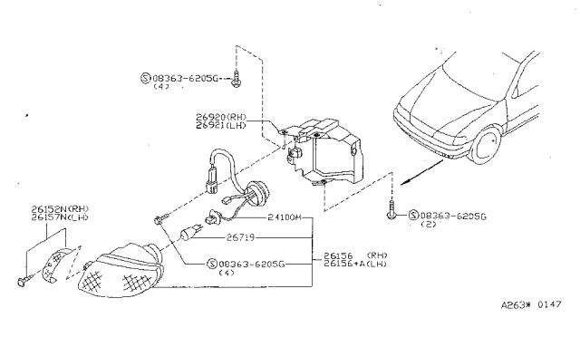 1998 Nissan Sentra Fog,Daytime Running & Driving Lamp Diagram
