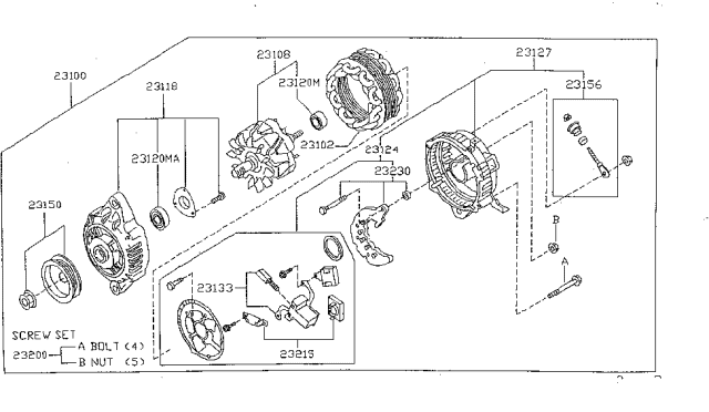 1999 Nissan Sentra Terminal Assembly-B Diagram for 23156-0M810