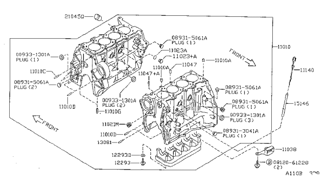 1999 Nissan Sentra Bolt Main Cap Diagram for 12293-F4300