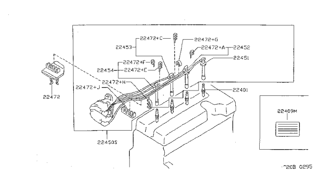 1999 Nissan Sentra Cable Set-High Tension Diagram for 22440-0M702
