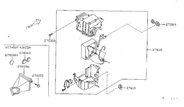 1997 Nissan Sentra Cooling Unit Assy Diagram for 27270-F4306