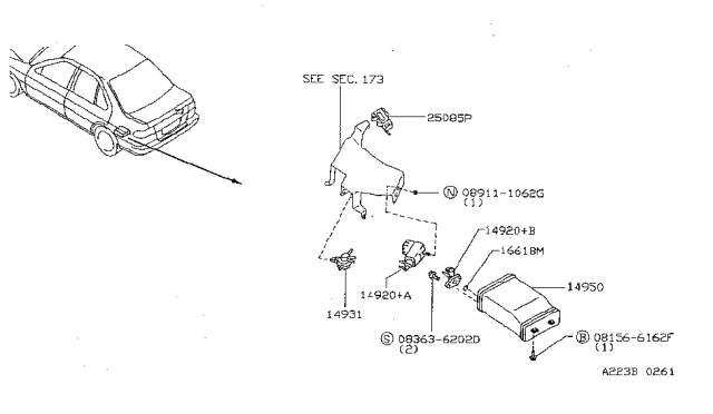 1996 Nissan Sentra Engine Control Vacuum Piping Diagram 2