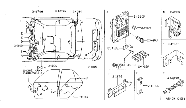 1997 Nissan Sentra Harness Assembly-Body Diagram for 24014-3M205