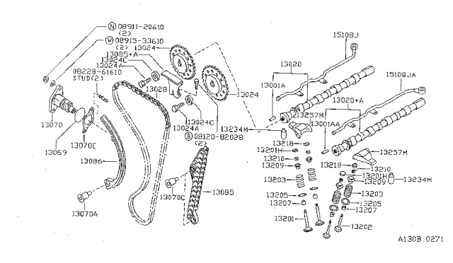 1998 Nissan Sentra Camshaft & Valve Mechanism Diagram 2