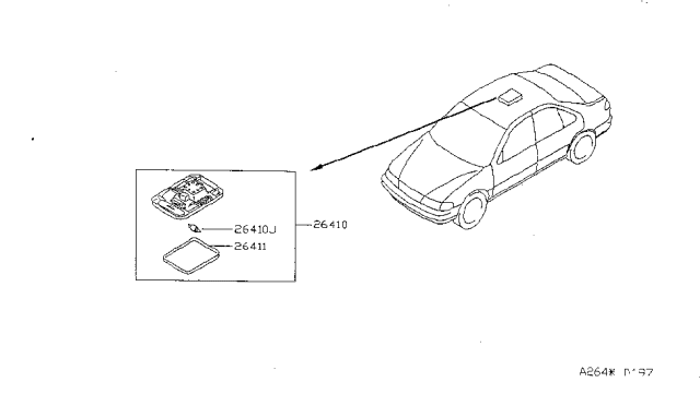 1996 Nissan Sentra Lamp Assembly-Room Diagram for 26410-F4300