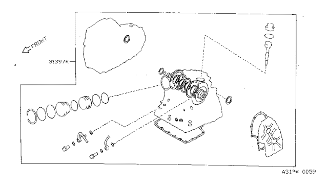 1997 Nissan Sentra Gasket & Seal Kit-Auto Transmission Diagram for 31397-32X28