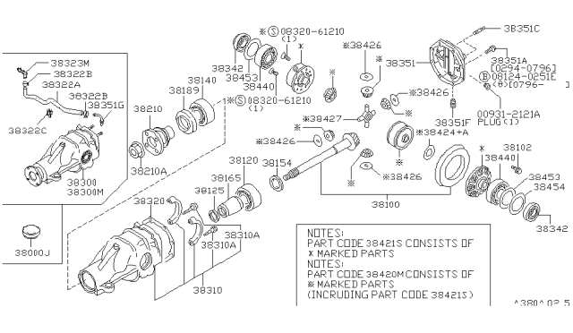 1997 Nissan 240SX Case Set-Differential Diagram for 38410-32W00