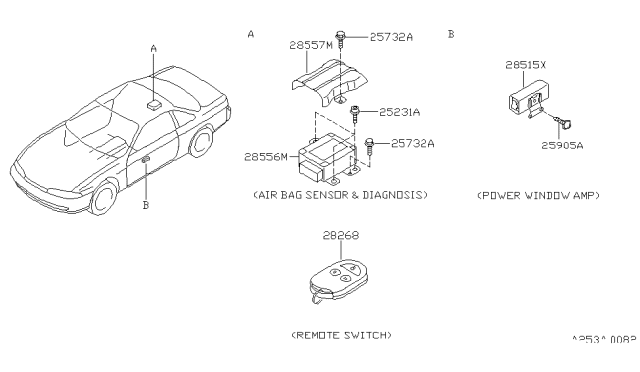 1995 Nissan 240SX Amplifier Assy-Auto Power Window Diagram for 28515-70F00