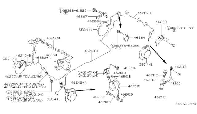 1998 Nissan 240SX Brake Piping & Control Diagram 2