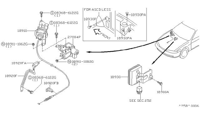 1996 Nissan 240SX Control Assembly-ASCD Diagram for 18930-81F00