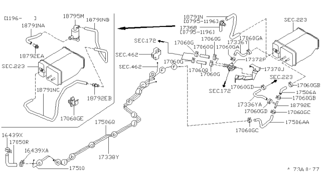 1996 Nissan 240SX Tube-Breather Diagram for 17338-72F00