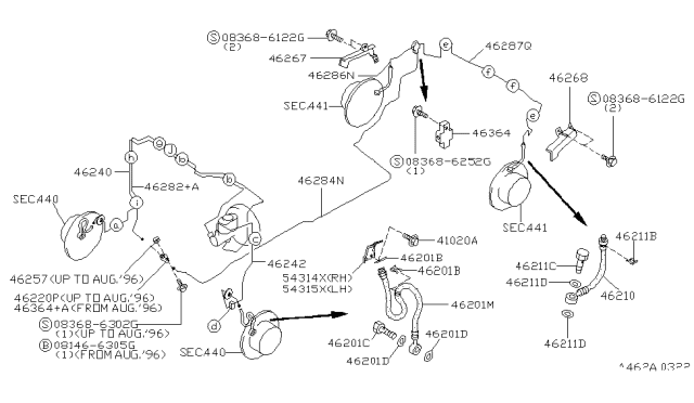 1996 Nissan 240SX Brake Piping & Control Diagram 4