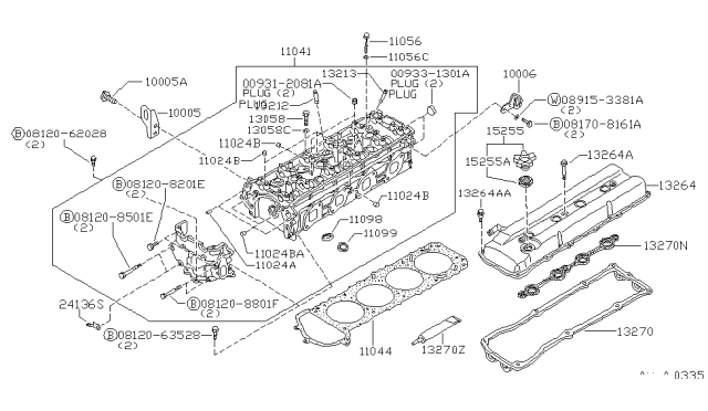 1998 Nissan 240SX Head Assy-Cylinder Diagram for 11040-70F01