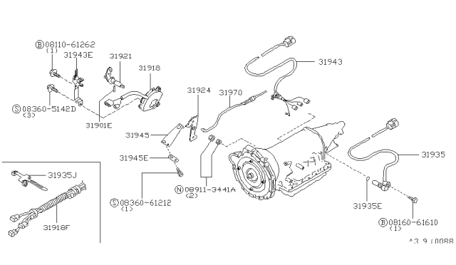 1997 Nissan 240SX Protector-Harness Diagram for 24270-51X01