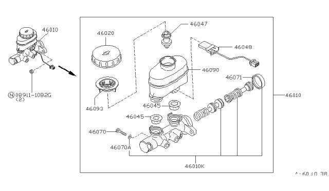 1995 Nissan 240SX Brake Master Cylinder Diagram 3