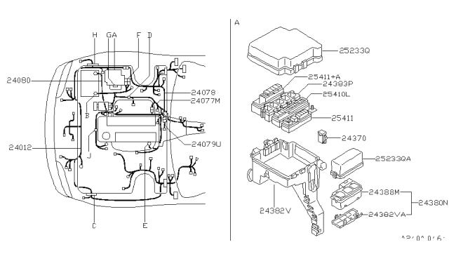 1996 Nissan 240SX Cover-Relay Box Diagram for 24382-70F01
