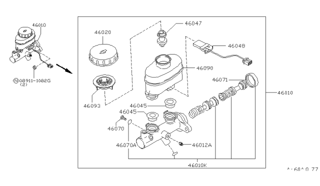 1995 Nissan 240SX Brake Master Cylinder Diagram 1
