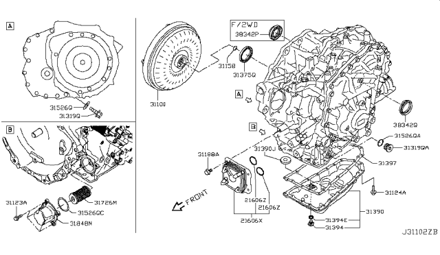 2019 Nissan Altima Converter Assembly-Torque Diagram for 31100-29X2B