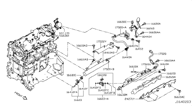 2019 Nissan Altima Pipe Assembly Diagram for 17521-6CB0A