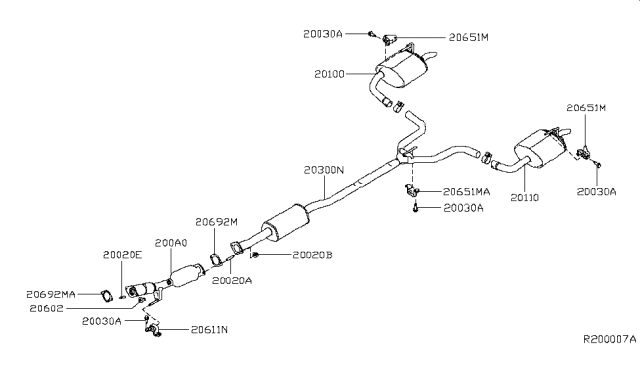 2019 Nissan Altima Exhaust Tube & Muffler Diagram 2