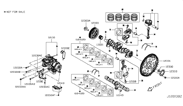 2019 Nissan Altima Piston,Crankshaft & Flywheel Diagram 2