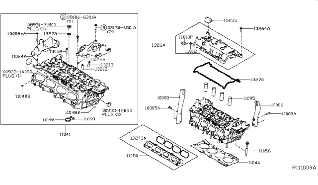 Cylinder Head Diagram for 11040-6CA1A