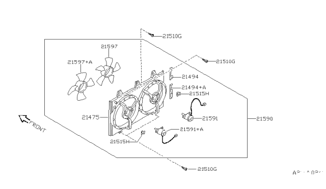 1992 Nissan Maxima Motor Assembly-Fan LH Diagram for 21487-85E10