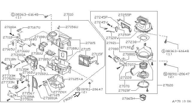 1990 Nissan Maxima Blower Assy-Front Diagram for 27200-85E00