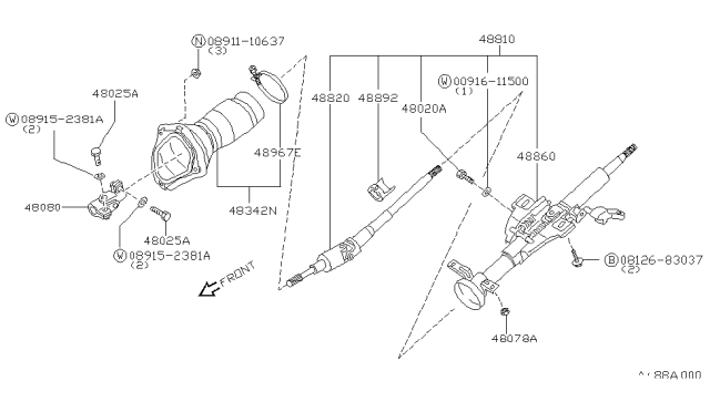 1992 Nissan Maxima Washer-Lock Diagram for 00916-11500
