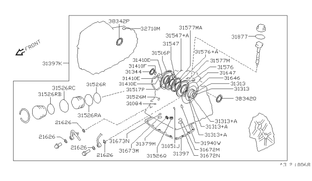 1994 Nissan Maxima Gasket & Seal Kit-Auto TRANMISSION Diagram for 31397-23X26