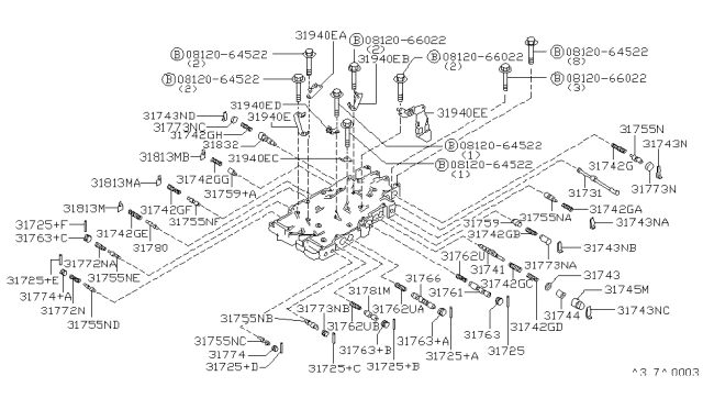 1993 Nissan Maxima Valve-Accumulator Control Diagram for 31772-80X03