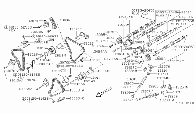 1991 Nissan Maxima Guide-Chain,Tension Side Diagram for 13085-97E01