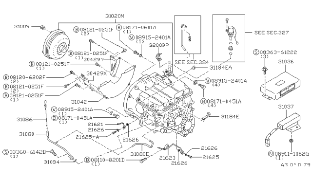 1993 Nissan Maxima Pipe Assy-Oil Charging Diagram for 31080-96E11