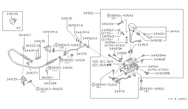 1991 Nissan Maxima Auto Transmission Control Device Diagram 1